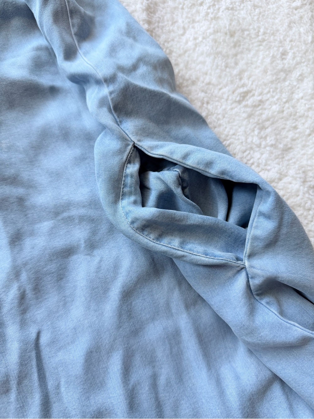 Zara Light Blue Off-Shoulder Ruffle Tunic - Picture 8 of 11